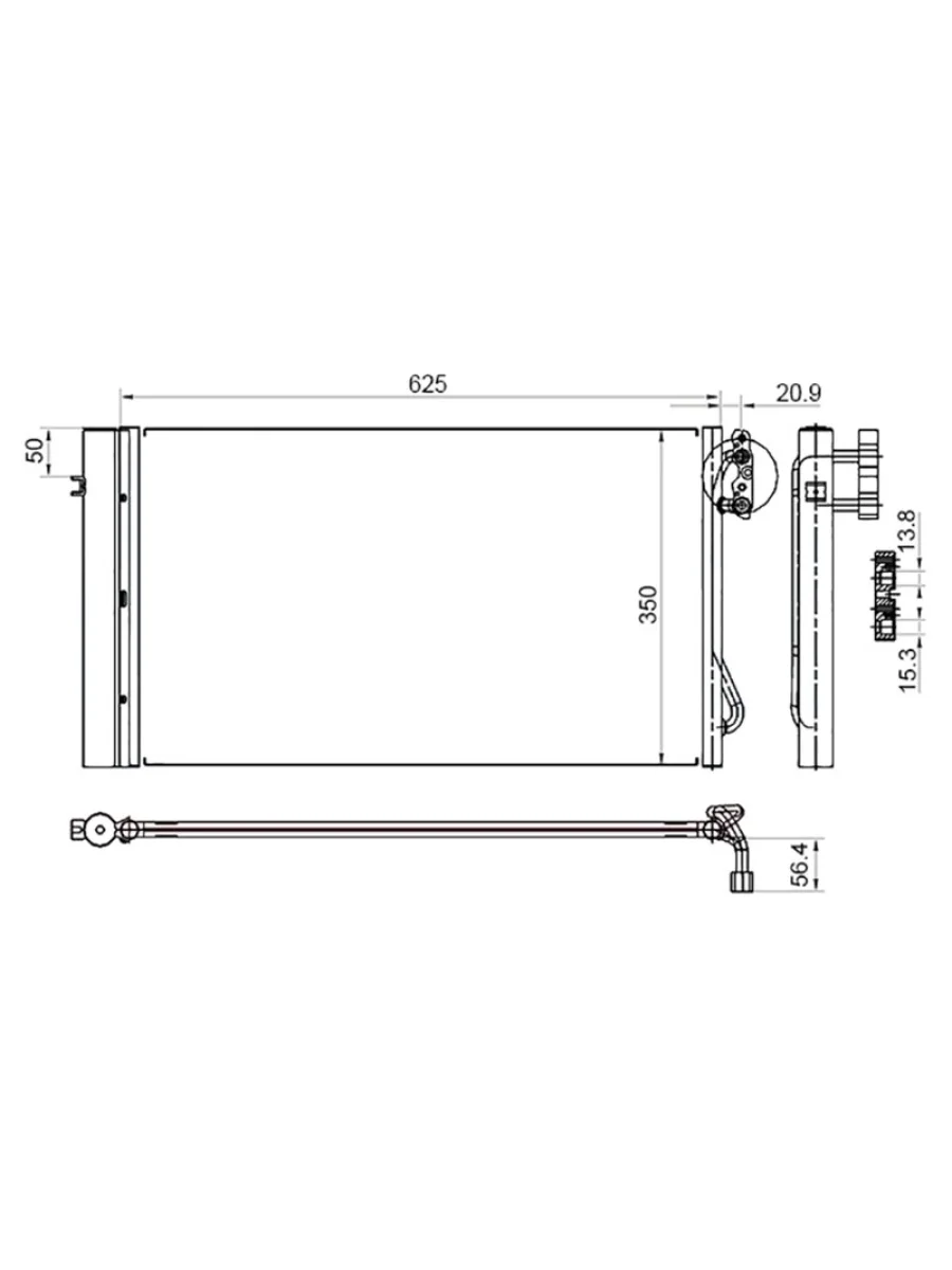 Радиатор кондиционера BMW 1-Series 04-13  3-Series 05-14  X1 09-15  Z4 09-17 DENSO DCN05012  в Керчи Республика Крым