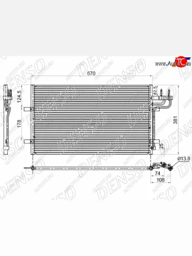 Радиатор кондиционера FORD FOCUS II/C-MAX 05- DENSO DCN10007, dcn10007 DENSO DCN10007