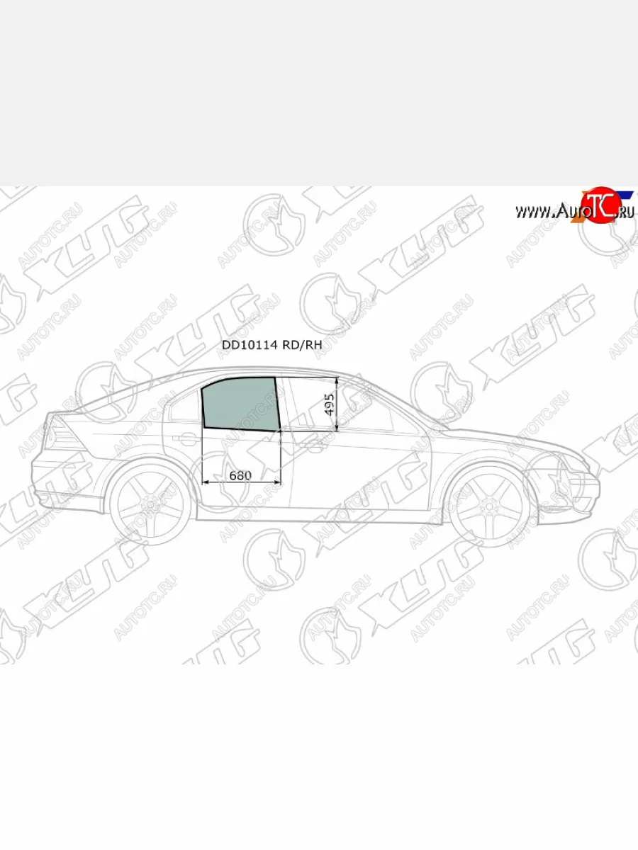 Стекло боковое опускное (Сзади Справа Цвет зеленый) Ford Mondeo 00-07 XYG DD10114 RD/RH  в Воронеже Воронежской области