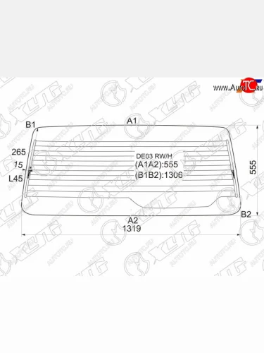 Стекло заднее (Цвет зеленый Обогрев) Mitsubishi Delica 89-99  L300 87-98 XYG DE03 RW/H