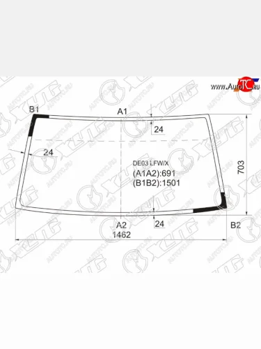 Стекло лобовое Mitsubishi Delica 89-99  Hyundai Grace 93-03  Porter 98-10  Mitsubishi L300 87-98 XYG DE03 LFW/X