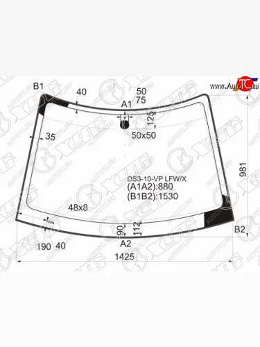 Стекло лобовое CITROEN DS3 3D HBK 10-16                                                              XYG DS3-10-VP LFW/X