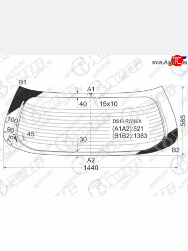 Стекло заднее (Цвет зеленый Обогрев) Toyota Gaia 98-04 XYG DS10 RW/H/X