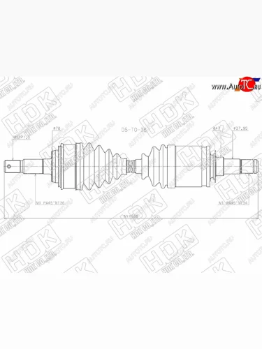 Привод в сборе FR TOYOTA LAND CRUISER 200 2UZFE1VDFTV 07- HDK DS-TO-38