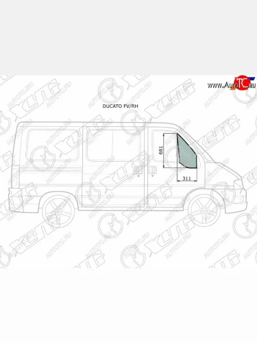Стекло форточки (уголок) переднее правое  PEUGEOT BOXERCITROEN JUMPERFIAT DUCATO 94-06             XYG DUCATO FV/RH