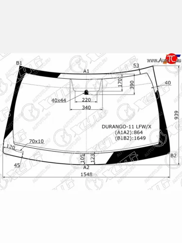 Стекло лобовое Dodge Durango 11-13  Jeep Grand Cherokee 10-13 XYG DURANGO-11 LFW/X