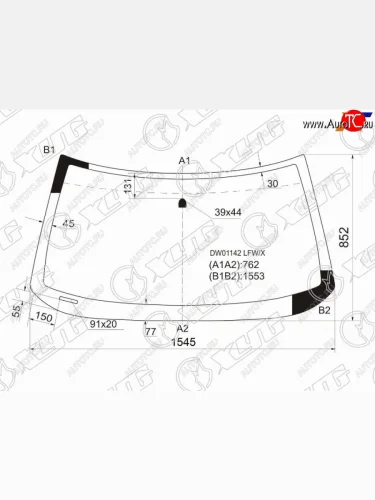Стекло лобовое Jeep Grand Cherokee 92-98 XYG DW01142 LFW/X