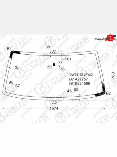 Стекло лобовое CHRYSLER TOWN&COUNTRY/DODGE CARAVAN 90-95 XYG DW01118 LFW/X, dw01118lfwx XYG DW01118 LFW/X