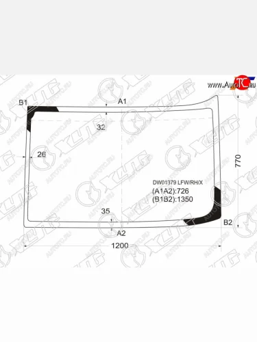 Стекло лобовое (Правое) Freightliner Argosy 99-11 XYG DW01379 LFW/RH/X