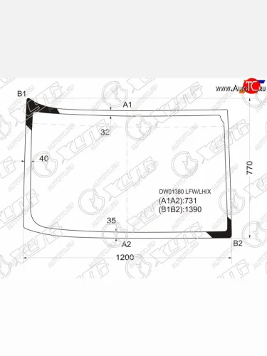 Стекло лобовое (Левое) Freightliner Argosy 99-11 XYG DW01380 LFW/LH/X