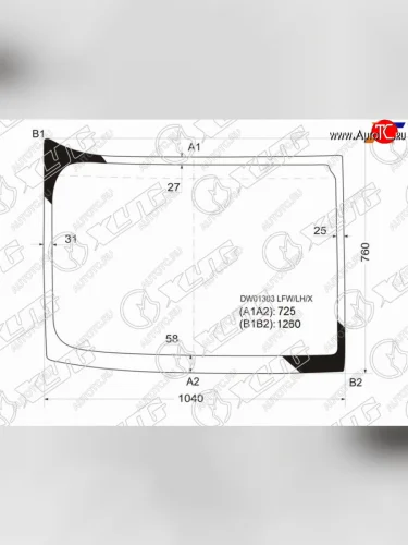 Стекло лобовое Freightliner Century Class 97-  Columbia 97- XYG DW01303 LFW/LH/X