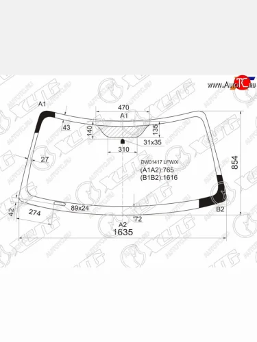 Стекло лобовое FORD EXPLORER 03-10/LINCOLN AVIATOR 03-05 XYG DW01417 LFW/X, dw01417lfwx XYG DW01417 LFW/X