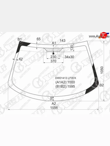 Стекло лобовое Chrysler Sebring 00-06  Dodge Stratus 00-06  ГАЗ Волга Сайбер 08-10 XYG DW01413 LFW/X