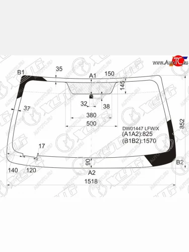 Стекло лобовое Chevrolet TrailBlazer 01-10  Isuzu Ascender 03-09 XYG DW01447 LFW/X