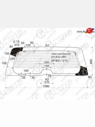 Стекло заднее с обогревом JEEP LIBERTYJEEP CHEROKEE 02-07                                           XYG DW01449 RW/H/X