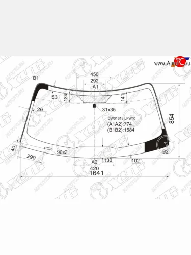 Стекло лобовое (Широкая шелкография) Ford Explorer 05-11 XYG DW01618 LFW/X