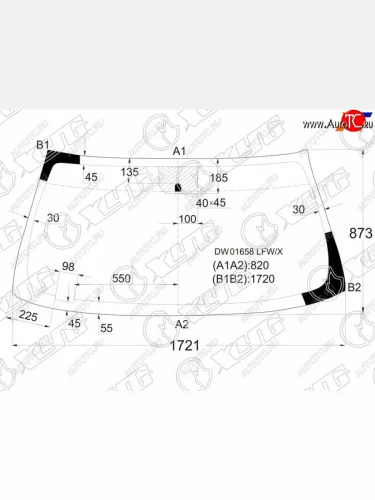 Стекло лобовое Chevrolet Tahoe 06-14  Cadillac Escalade 06-15  Chevrolet Silverado 07-13  Suburba XYG DW01658 LFW/X