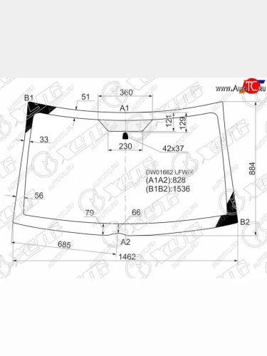 Стекло лобовое Jeep Compass 06-15 XYG DW01662 LFW/X