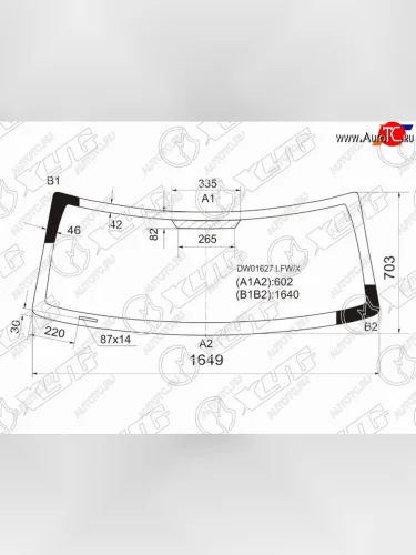 Стекло лобовое JEEP COMMANDER 05-10 XYG DW01627 LFW/X