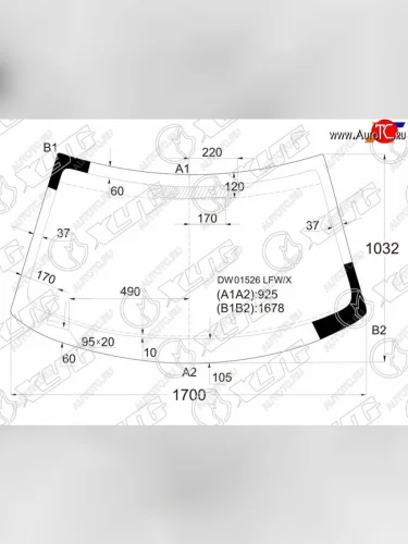 Стекло лобовое Chrysler Pacifica 03-08 XYG DW01526 LFW/X