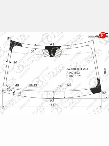Стекло лобовое Dodge Journey 07-15  Fiat Freemont 13-15 XYG DW01880 LFW/X
