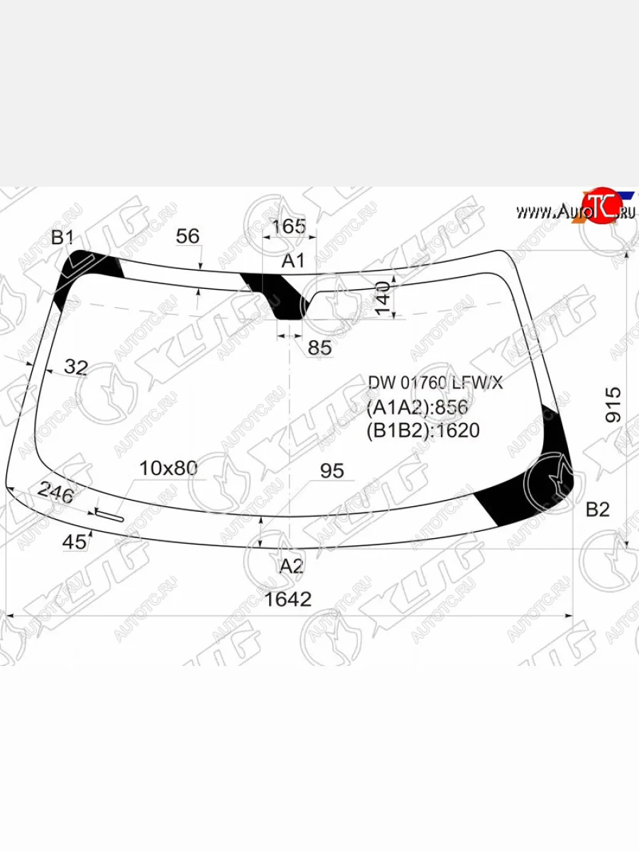 Стекло лобовое (2D CPE) XYG Dodge Challenger 1 купе дорестайлинг (2008-2014) (зеленое)  в Керчи Республика Крым
