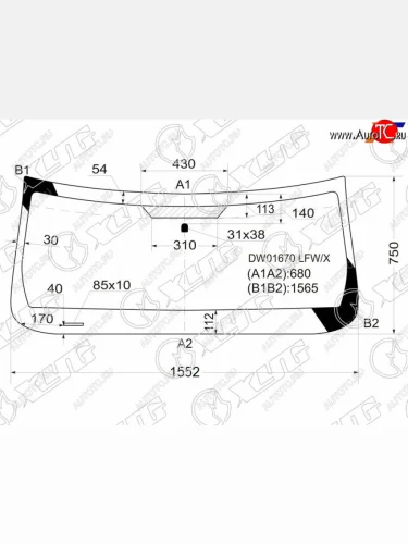 Стекло лобовое DODGE NITRO 06-11 XYG DW01670 LFW/X