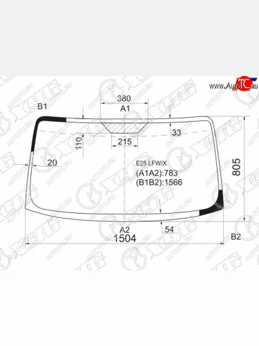 Стекло лобовое Nissan Caravan 01-12  Urvan 01-12 XYG E25 LFW/X