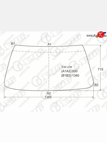 Стекло лобовое (В резинку) BMW 3-Series 81-94 XYG E30 LFW