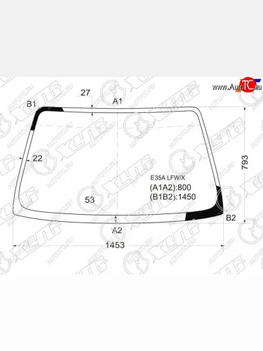 Стекло лобовое Mitsubishi Galant 87-92  Eterna 88-92 XYG E35A LFW/X