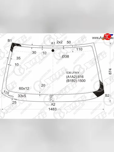 Стекло лобовое BMW 3-Series 90-00 XYG E36 LFW/X