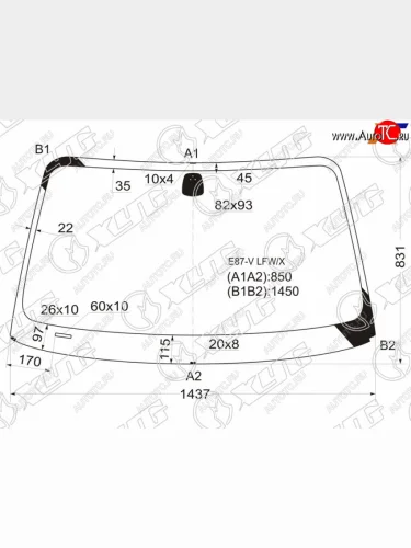 Стекло лобовое BMW 1-Series 04-13 XYG E87-V LFW/X