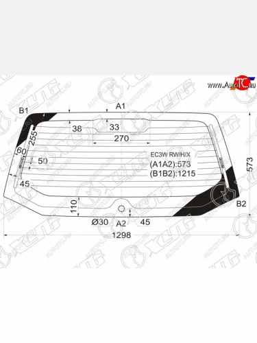 Стекло заднее с обогревом MITSUBISHI LEGNUM 5D WGN 98-02 XYG EC3W RW/H/X, ec3wrwhx XYG EC3W RW/H/X