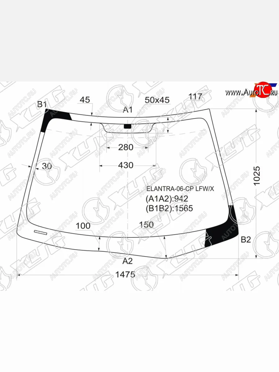 Стекло лобовое Hyundai Elantra 06-12  Avante 06-11 XYG ELANTRA-06-CP LFW/X  в Воронеже Воронежской области