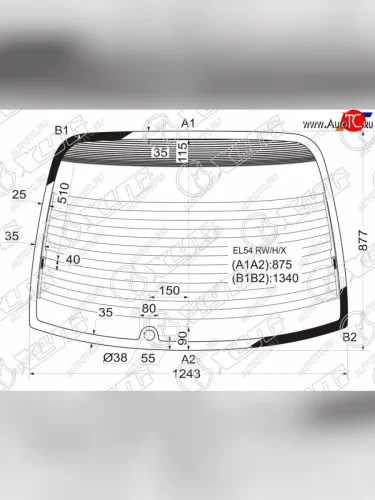 Стекло заднее (Цвет зеленый Обогрев) Toyota Cynos 95-99  Paseo 96-99 XYG EL54 RW/H/X