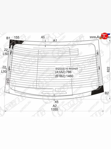 Стекло заднее с обогревом HYUNDAI EQUUS 4D 10-17                                                     XYG EQUUS-10 RW/H/X