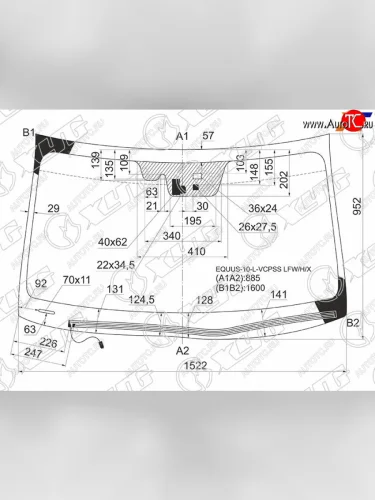 Стекло лобовое (Обогрев щеток Камера Датчик дождя) Hyundai Equus 10-13 XYG EQUUS-10-L-VCPSS LFW/H/X
