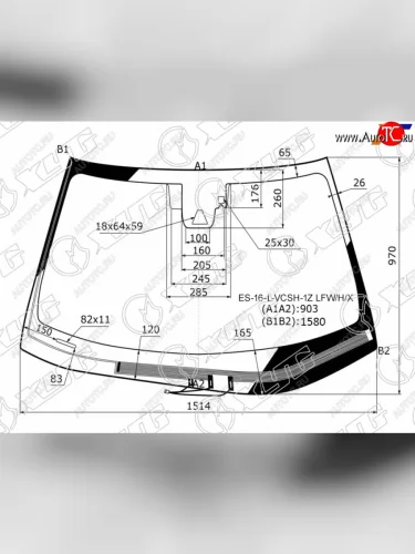 Стекло лобовое с обогревом щеток + дд + камера LEXUS ES 15-18                                        XYG ES-16-L-VCSH-1Z LFW/H/X