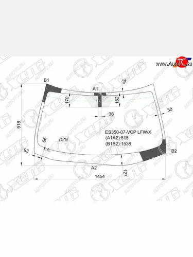 Стекло лобовое Lexus ES 06-12 XYG ES350-07-VCP LFW/X