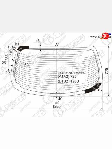 Стекло заднее (Цвет зеленый Обогрев Антенна) Mazda Eunos 500 92-95  Xedos 6 92-99 XYG EUNOS500 RW/H/X