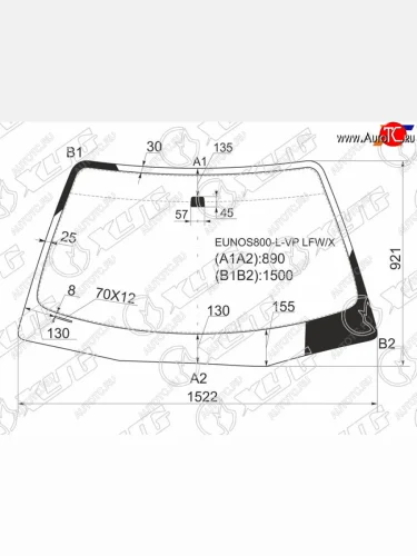 Стекло лобовое Mazda Eunos 800 93-97  Millenia 94-03  Xedos 9 93-02 XYG EUNOS800-L-VP LFW/X