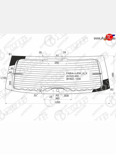 Стекло заднее (Цвет зеленый Обогрев 5D HBK) Skoda Fabia 07-15 XYG FABIA-II RW/H/X