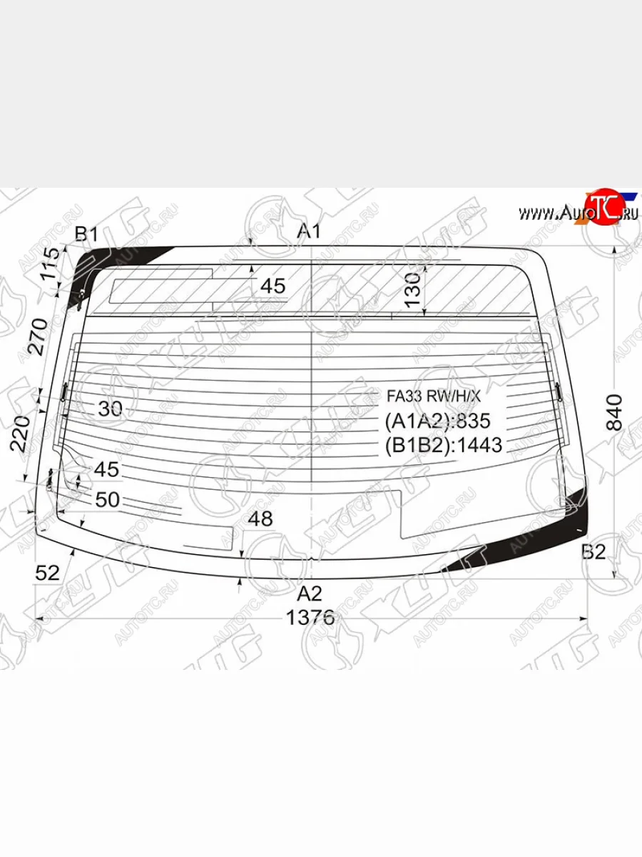 Стекло заднее с обогревом NISSAN CEFIRO A33 98-03NISSAN MAXIMA 98-06                                XYG FA33 RW/H/X  в Воронеже Воронежской области