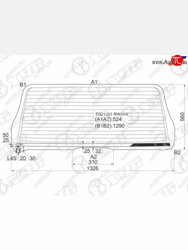 Стекло заднее (Цвет зеленый Обогрев) Toyota Sequoia 00-07 XYG FB21331 RW/H/X