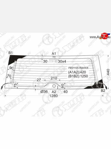 Стекло заднее (Цвет зеленый Обогрев Антенна) Toyota RAV4 (CA20) 00-05 XYG FB21155 RW/H/X