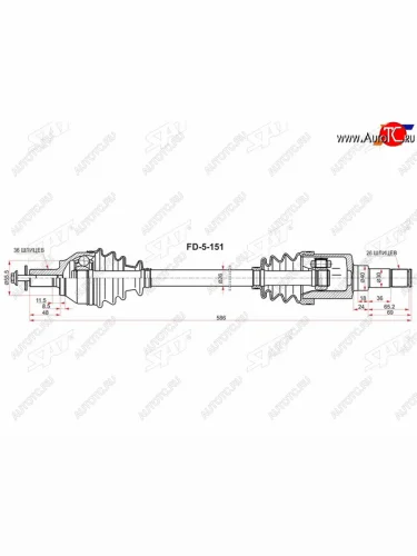 Вал приводной левый FORD C-MAXFOCUS II 05-11 SAT FD-5-151