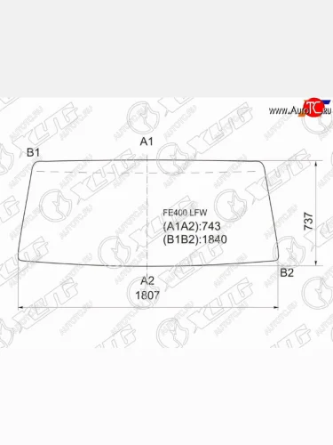 Стекло лобовое (широкая кабина) Mitsubishi Fuso Canter FE4 84-93 XYG FE400 LFW