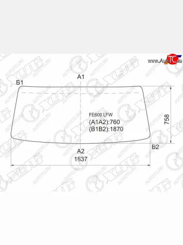 Стекло лобовое (широкая кабина) Mitsubishi Fuso Canter FE5 93-02  Fuso Canter FE6 93-02 XYG FE600 LFW