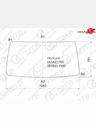 Стекло лобовое Mitsubishi Fuso Canter FE5 93-02  Fuso Canter FE6 93-02 XYG FE510 LFW