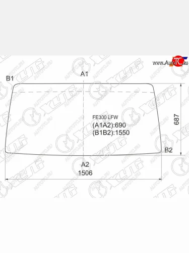 Стекло лобовое Mitsubishi Fuso Canter FE3 84-93  Fuso Canter FE4 84-93 XYG FE300 LFW